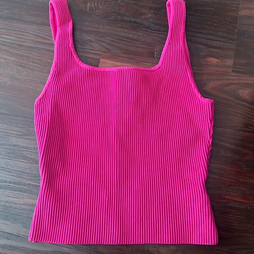 COPY - ARITZIA BABATON PINK SCULPT KNIT TANK